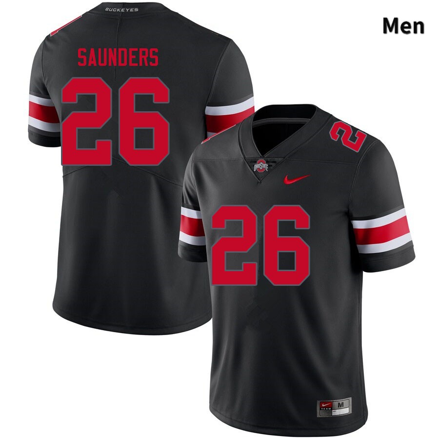 Ohio State Buckeyes Cayden Saunders Men's #26 Blackout Authentic Stitched College Football Jersey